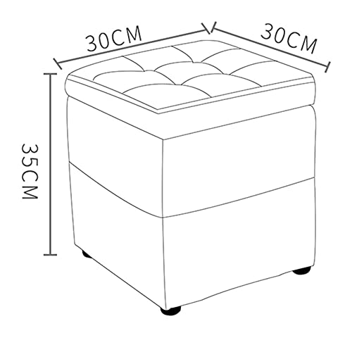 Generisch Sofa-Fußhocker mit Stauraum, Ottomane, Würfel-Fußstütze, Hocker, quadratische Schuhbank mit Klappdeckel, PU, leicht zu reinigen, 5 Farben, 2 Größen (Farbe: Blau, Größe: 40 x 40 x 4