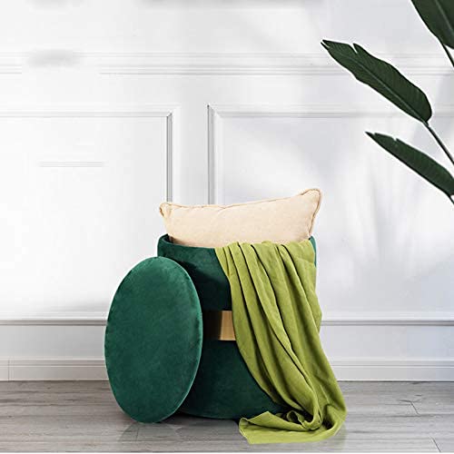 Ottomane mit Stauraum, Ankleidehocker, Schuhwechselhocker, Fußstütze, kleine Ottomane mit Schaumstoffpolsterung, dekorative Möbel, für Wohnzimmer, Schlafzimmer, Grün