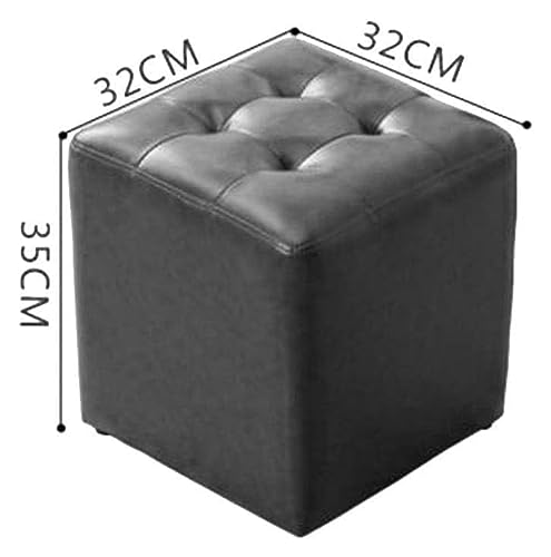 Fußhocker, nn Fußstütze n Sitzhocker mit Stauraum, quadratischer Fußhocker Pouf, tragbar – für Wohnzimmer, Bett und kleine Räume, 30 x 30 x 35 cm (rot, Einheitsgröße)