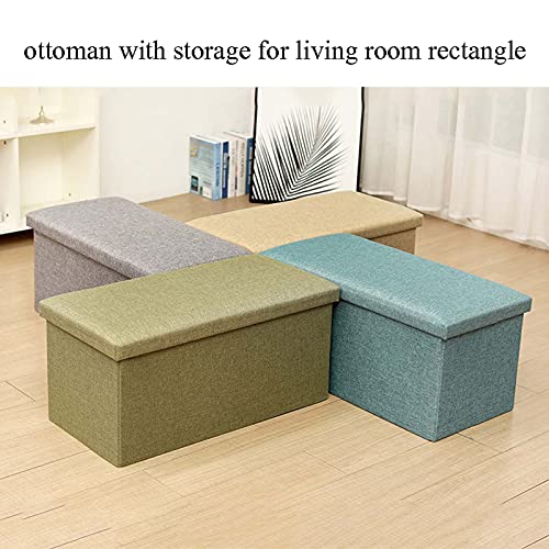 XCHSXYL Sitzbank mit Stauraum, 76 x 38 x 38 cm, stilvoller Fußhocker mit Leinenstoff, Abnehmbarer Deckel, perfekt für Wohnzimmer, Wohnheim, Büro, kleine tragbare Fußstütze für Couch oder Schreibtisc
