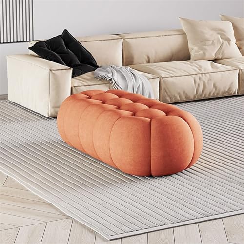 FAJNUZI2024 Schlafzimmerbank Einfacher, moderner Nachttischhocker, Garderobe, Sofahocker, Wohnzimmer, kreativer Sofahocker, Fußstütze, Eingangsbereich, Schuhbank Bettbank(Orange,120 * 60 * 40cm)