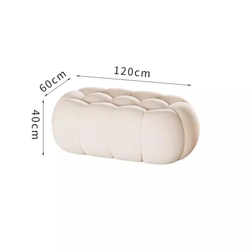 FAJNUZI2024 Schlafzimmerbank Einfacher, moderner Nachttischhocker, Garderobe, Sofahocker, Wohnzimmer, kreativer Sofahocker, Fußstütze, Eingangsbereich, Schuhbank Bettbank(Orange,120 * 60 * 40cm)