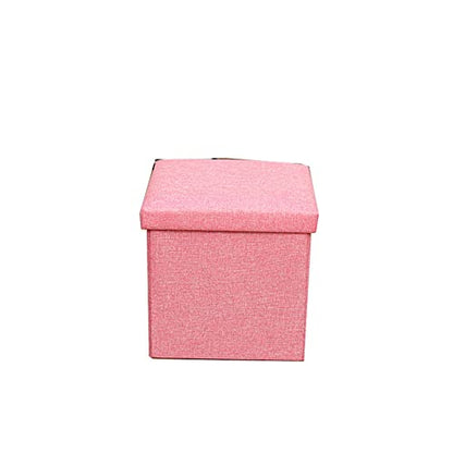 XCHSXYL Sitzbank mit Stauraum, 76 x 38 x 38 cm, stilvoller Fußhocker mit Leinenstoff, Abnehmbarer Deckel, perfekt für Wohnzimmer, Wohnheim, Büro, kleine tragbare Fußstütze für Couch oder Schreibtisc