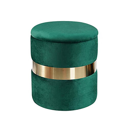 Ottomane mit Stauraum, Ankleidehocker, Schuhwechselhocker, Fußstütze, kleine Ottomane mit Schaumstoffpolsterung, dekorative Möbel, für Wohnzimmer, Schlafzimmer, Grün