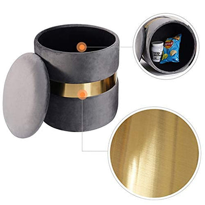 Ottomane mit Stauraum, Ankleidehocker, Schuhwechselhocker, Fußstütze, kleine Ottomane mit Schaumstoffpolsterung, dekorative Möbel, für Wohnzimmer, Schlafzimmer, Grün