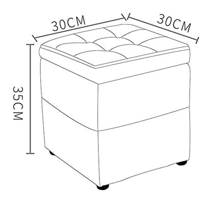 Generisch Sofa-Fußhocker mit Stauraum, Ottomane, Würfel-Fußstütze, Hocker, quadratische Schuhbank mit Klappdeckel, PU, leicht zu reinigen, 5 Farben, 2 Größen (Farbe: Blau, Größe: 40 x 40 x 4