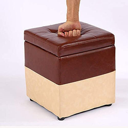 Generisch Sofa-Fußhocker mit Stauraum, Ottomane, Würfel-Fußstütze, Hocker, quadratische Schuhbank mit Klappdeckel, PU, leicht zu reinigen, 5 Farben, 2 Größen (Farbe: Blau, Größe: 40 x 40 x 4