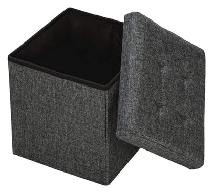 JFNHUTL Ottomane Fußstütze Klappbarer Stauraum Ottomane, Würfel Fußstütze Hocker Sitz, Faltbarer Kurzer Hocker Aus Leinenstoff