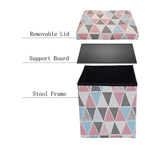 Fußhocker Fußhocker Floding Fußhocker Pouf, Würfel Fußstütze Hocker mit Stauraum, Tragbarer Baumwollleinen Fußstütze Hocker, Fußhocker für Wohnzimmer (Bär klein)