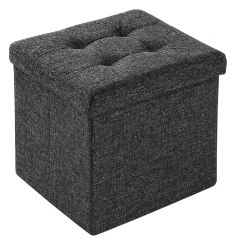 JFNHUTL Ottomane Fußstütze Klappbarer Stauraum Ottomane, Würfel Fußstütze Hocker Sitz, Faltbarer Kurzer Hocker Aus Leinenstoff