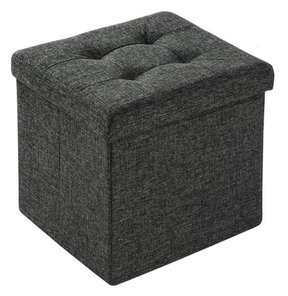 JFNHUTL Ottomane Fußstütze Klappbarer Stauraum Ottomane, Würfel Fußstütze Hocker Sitz, Faltbarer Kurzer Hocker Aus Leinenstoff