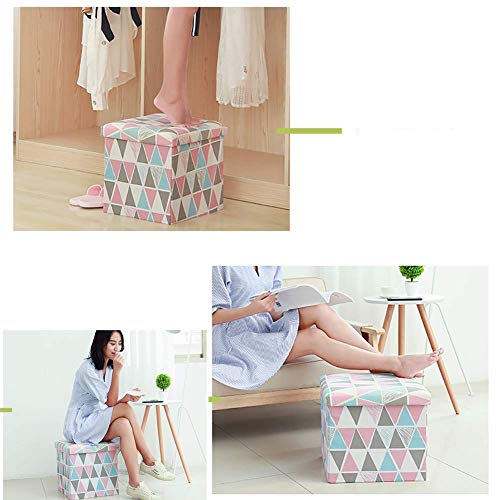 Fußhocker Fußhocker Floding Fußhocker Pouf, Würfel Fußstütze Hocker mit Stauraum, Tragbarer Baumwollleinen Fußstütze Hocker, Fußhocker für Wohnzimmer (Bär klein)