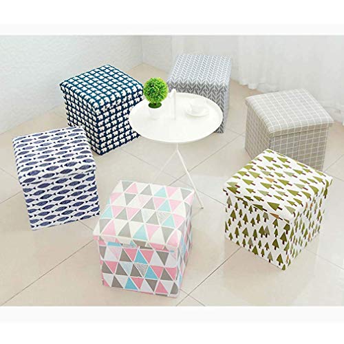 Fußhocker Fußhocker Floding Fußhocker Pouf, Würfel Fußstütze Hocker mit Stauraum, Tragbarer Baumwollleinen Fußstütze Hocker, Fußhocker für Wohnzimmer (Bär klein)