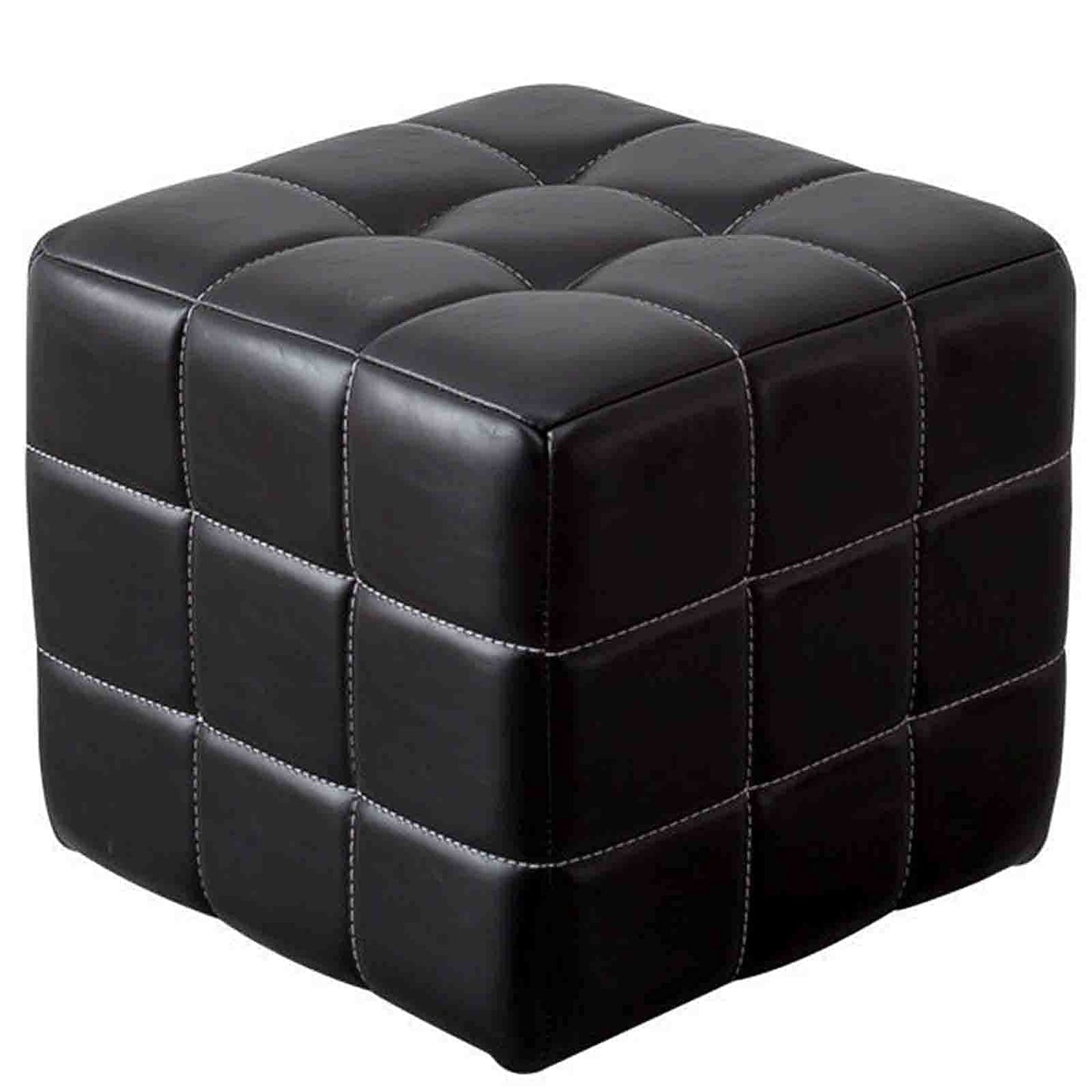 HMTE Outdoor-Fußhocker für Terrassenfußhocker Massivholz-Schuhwechselhocker, quadratisch mit Stauraum für Schlafzimmer und Flur, Leinenstoff-Schuhhocker (schwarz 40 * 40 * 40 cm)