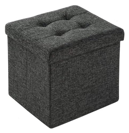 JFNHUTL Ottomane Fußstütze Klappbarer Stauraum Ottomane, Würfel Fußstütze Hocker Sitz, Faltbarer Kurzer Hocker Aus Leinenstoff