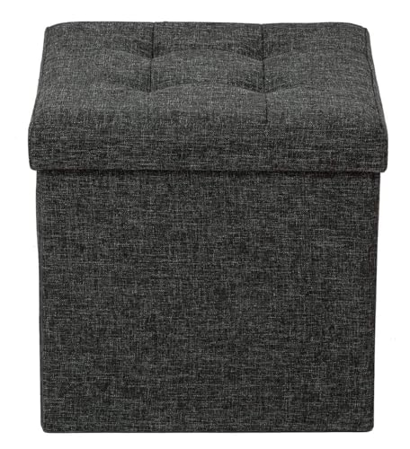 JFNHUTL Ottomane Fußstütze Klappbarer Stauraum Ottomane, Würfel Fußstütze Hocker Sitz, Faltbarer Kurzer Hocker Aus Leinenstoff