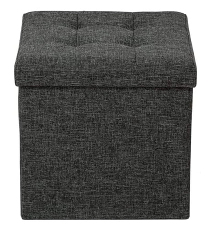 JFNHUTL Ottomane Fußstütze Klappbarer Stauraum Ottomane, Würfel Fußstütze Hocker Sitz, Faltbarer Kurzer Hocker Aus Leinenstoff