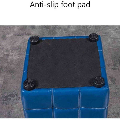 HMTE Outdoor-Fußhocker für Terrassenfußhocker Massivholz-Schuhwechselhocker, quadratisch mit Stauraum für Schlafzimmer und Flur, Leinenstoff-Schuhhocker (schwarz 40 * 40 * 40 cm)