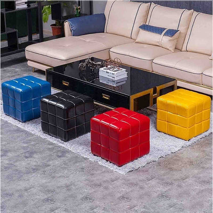 HMTE Outdoor-Fußhocker für Terrassenfußhocker Massivholz-Schuhwechselhocker, quadratisch mit Stauraum für Schlafzimmer und Flur, Leinenstoff-Schuhhocker (schwarz 40 * 40 * 40 cm)