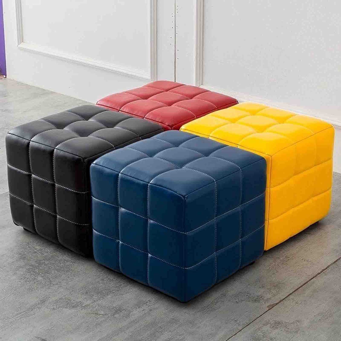 HMTE Outdoor-Fußhocker für Terrassenfußhocker Massivholz-Schuhwechselhocker, quadratisch mit Stauraum für Schlafzimmer und Flur, Leinenstoff-Schuhhocker (schwarz 40 * 40 * 40 cm)