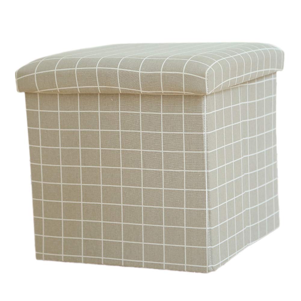 Ottomane mit Stauraum, quadratisch, klappbar, Fußstütze, Hocker, Sitz, gepolstert, Aufbewahrungstruhe, Spielzeugkiste, Couchtische für Wohnzimmer, 38 x 38 x 38 cm (15 x 15 x 15 Zol