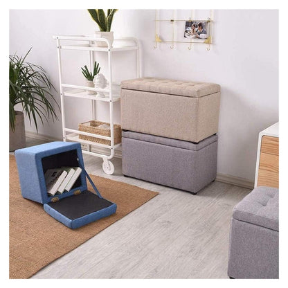 CCKUHN Ottoman-Fußstütze, Ottoman-Hocker-Sitz mit Stauraum, Würfel-Fußhocker-Aufbewahrung, Faltbare Aufbewahrungsbox, Spielzeugtruhe, klappbare Fußstütze (Hellviolett, Einheitsgröße) (hel