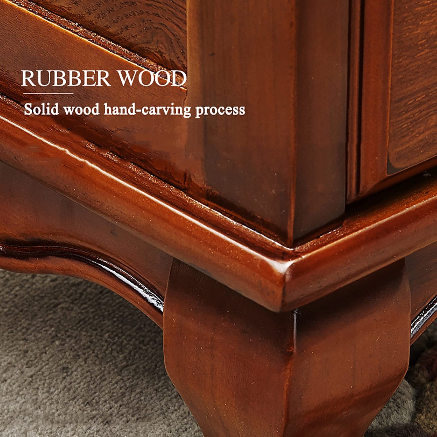 Massivholz-Aufbewahrungs-Ottomane, Fußhocker mit Schublade, kleine Fußstütze, Würfel-Ottomane, Leder-Ottomane mit Stauraum, Vintage-Ottomane für Wohnzimmer, Schlafzimmer, Eingangsbereich-D 3